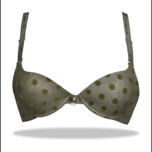 Grey Embosed Dice Microfibre T-Shirt Bra