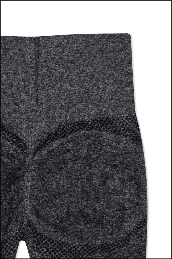 Grey Cotton Seamless Sports Bra with Cotton Slim Leggings Set - Image 2