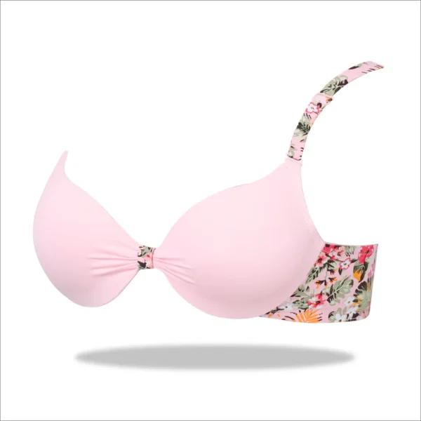 Pink Padded Printed Floral Essence with Stretchable Straps - Image 2