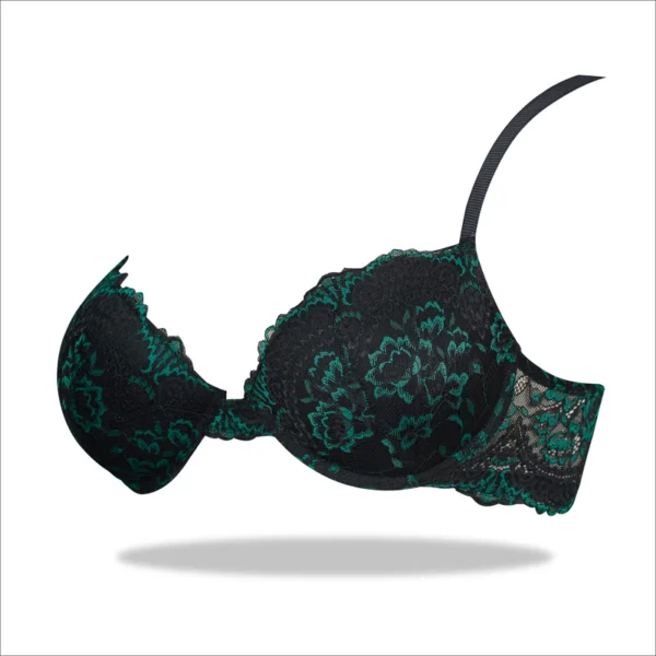 Emerald Green European Laced Imported Padded Bra - Image 2