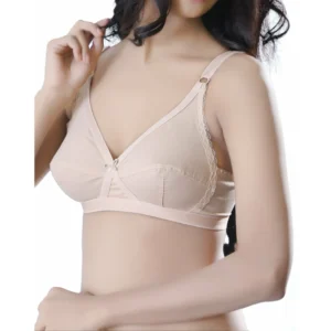 Maroon Lotus - Cotton Non Padded Cross-Over Style Wirefree Bra