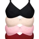 (Pack of 4) Luxury Essential Cotton Bras for Everyday Wear  (9)
