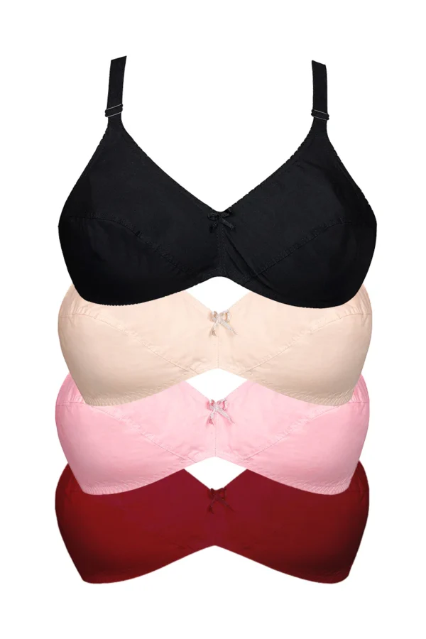(Pack of 4) Luxury Essential Cotton Bras for Everyday Wear  (9)