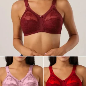 (Pack of 3) Doreen Bra - Cotton Full Coverage Non-Padded Wirefree Bra
