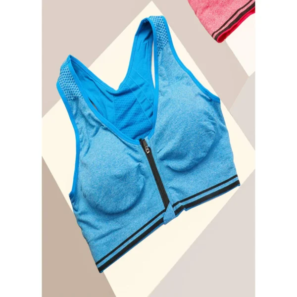 High Impact Front Open Padded Sports Bra - Image 2