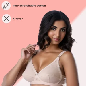 Maroon Lotus - Cotton Non Padded Cross-Over Style Wirefree Bra